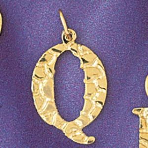 Initial Q Charm Pendant 14k Gold