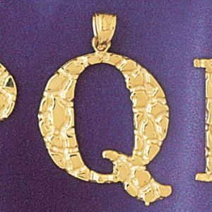 Initial Q Charm Pendant 14k Gold