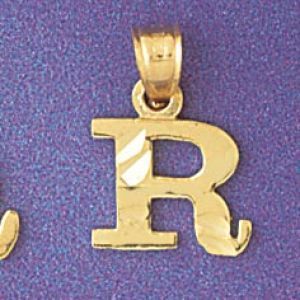 Initial R Charm Pendant 14k Gold