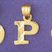 Initial P Charm Pendant 14k Gold