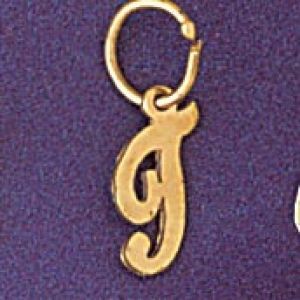 Initial T Charm Pendant 14k Gold