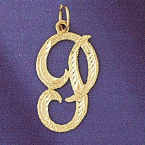 Initial P Classic Charm Pendant 14k Gold