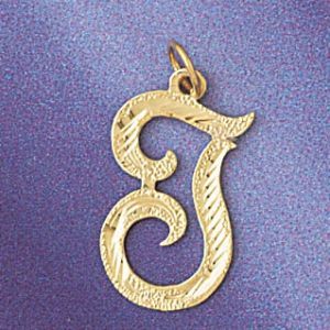 Initial T Classic Charm Pendant 14k Gold