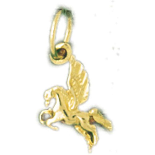 Pegasus Horse Charm Pendant 14k Gold