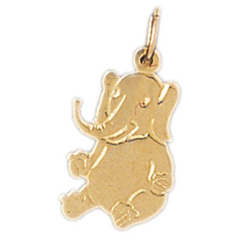 Elephant Charm Pendant 14k Gold