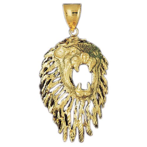 Lion Charm Pendant 14k Gold