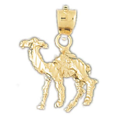 3D Camel Charm Pendant 14k Gold