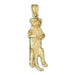 3D Squirrel Charm Pendant 14k Gold