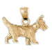 Schnauzer Dog Charm Pendant 14k Gold