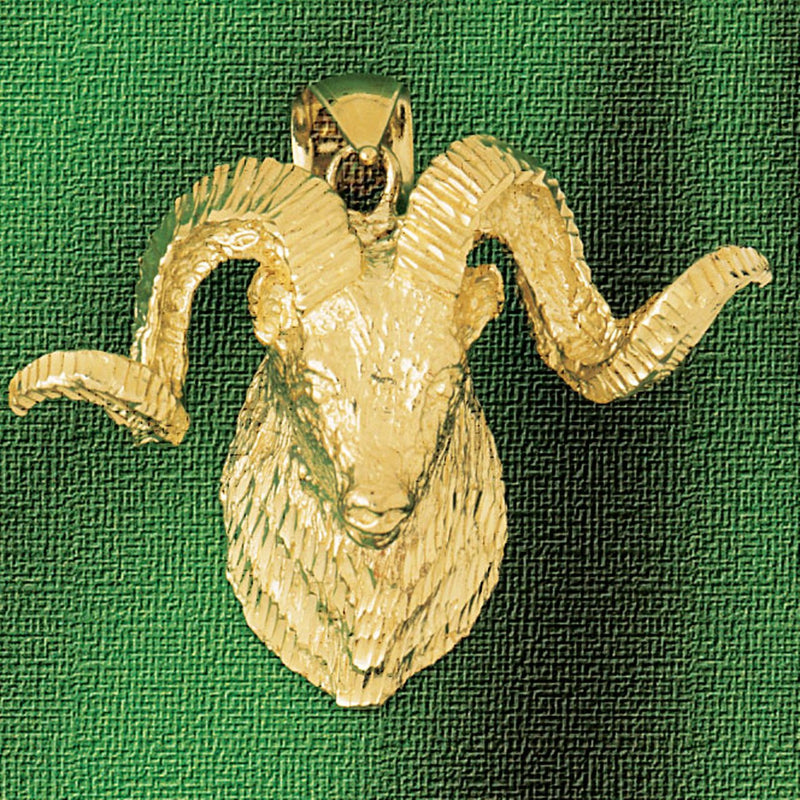 Ram Head Charm Pendant 14k Gold