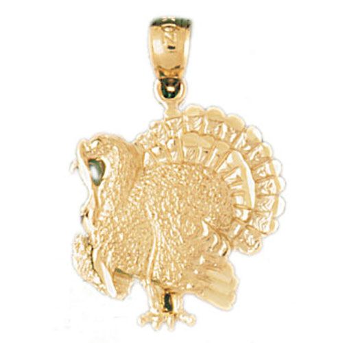 Turkey Charm Pendant 14k Gold