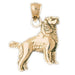 Golden Springer Spaniel Dog Charm Pendant 14k Gold