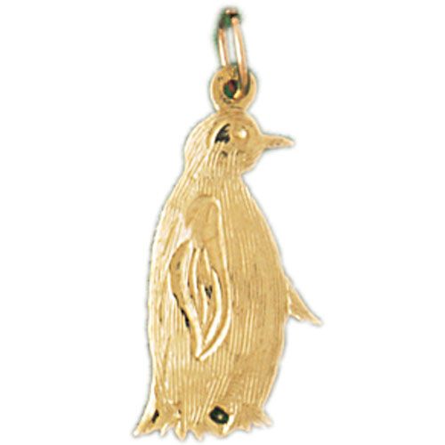 Penguin Charm Pendant 14k Gold