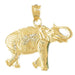 Elephant Charm Pendant 14k Gold