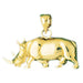 Rhino Charm Pendant 14k Gold
