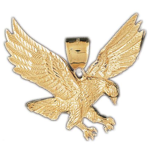 Flying Eagle Charm Pendant 14k Gold