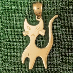 Cat Kitten Charm Pendant 14k Gold