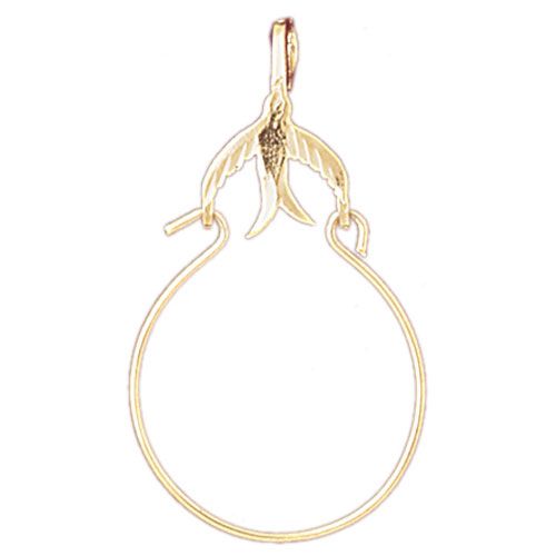 Love Bird Charm Holder Charm Pendant 14k Gold