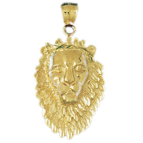 Lion Head Charm Pendant 14k Gold