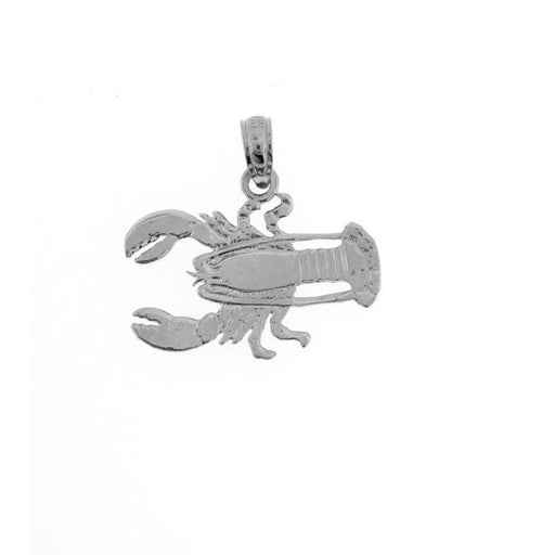 Lobster Charm Pendant 14k White Gold