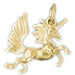 3D Horse Unicorn Charm Pendant 14k Gold