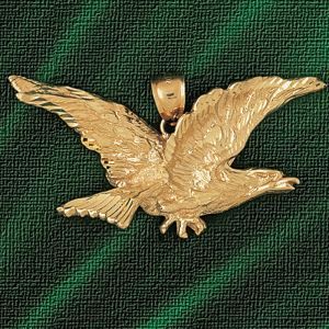 Flying Eagle Charm Pendant 14k Gold