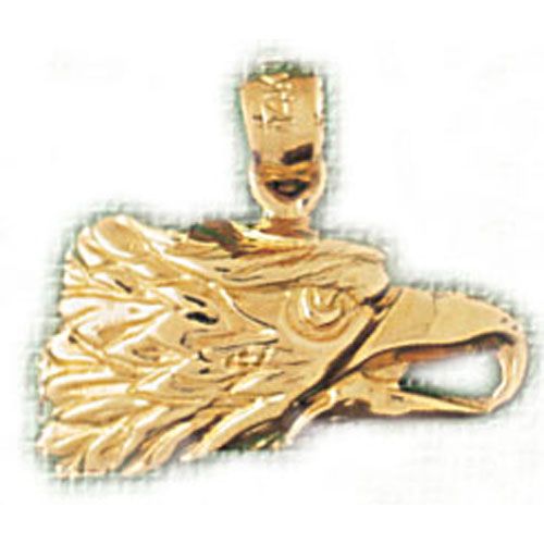 Eagle Head Charm Pendant 14k Gold