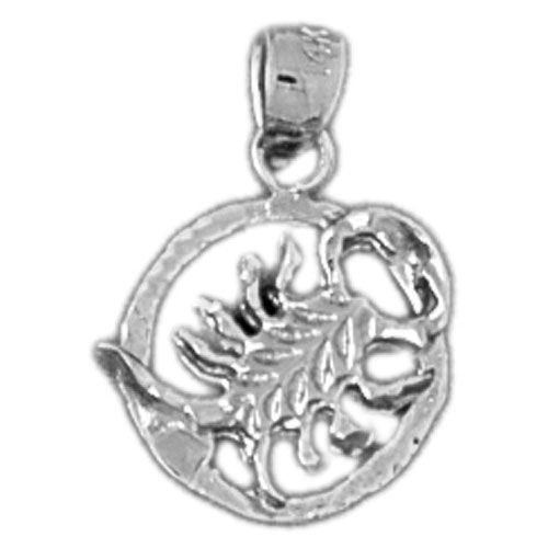 Scorpion Zodiac Charm Pendant 14k White Gold