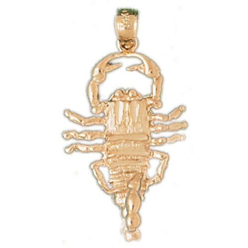Scorpion Charm Pendant 14k Gold