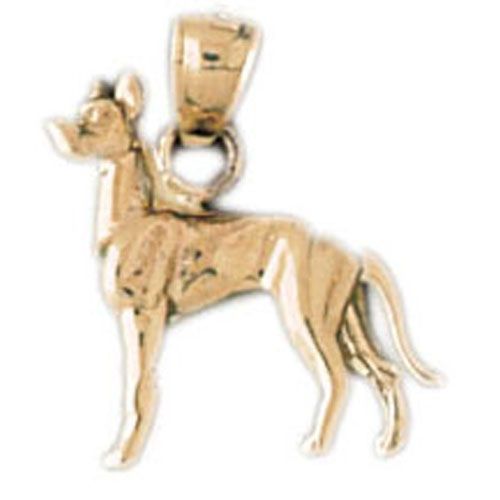 Great Dane Dog Charm Pendant 14k Gold