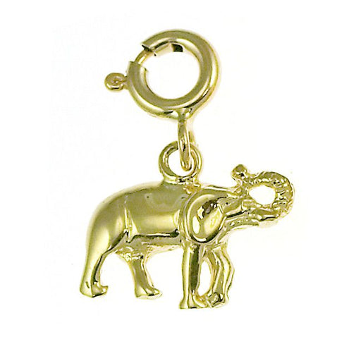 Elephant Charm Pendant 14k Gold