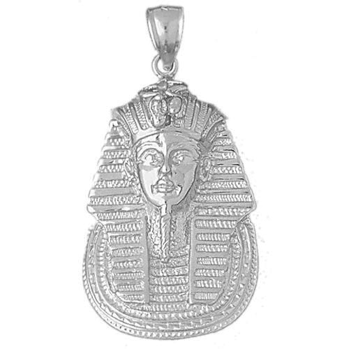 Egyptian Pharaoh Charm Pendant 14k White Gold