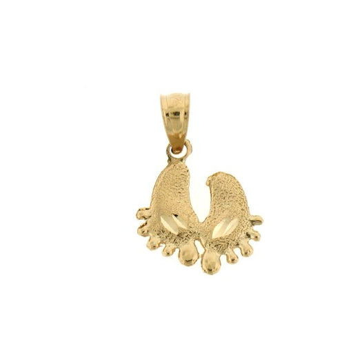 Footprints Charm Pendant 14k Gold