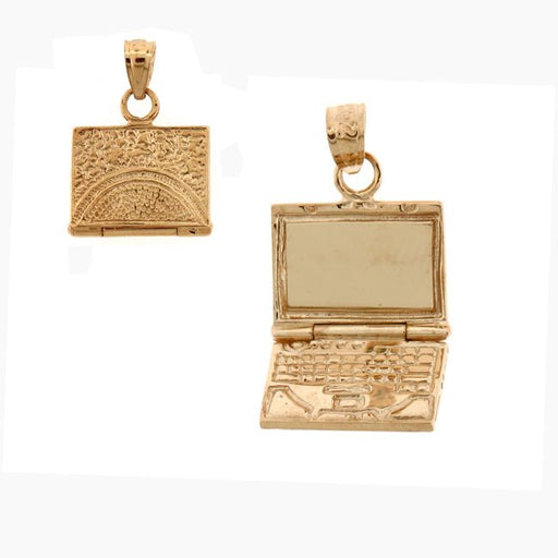 Computer Laptop Charm Pendant 14k Gold