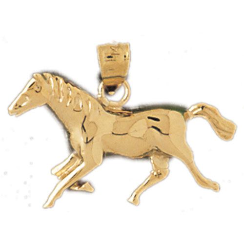 Horse Charm Pendant 14k Gold