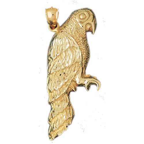 Parrot Charm Pendant 14k Gold