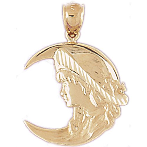 Moon Charm Pendant 14k Gold