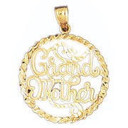 Grandmother Charm Pendant 14k Gold