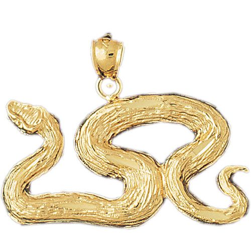 Snake Charm Pendant 14k Gold