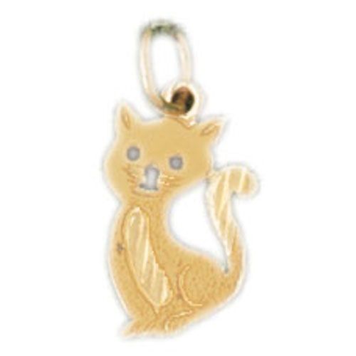 Cat Kitten Charm Pendant 14k Gold