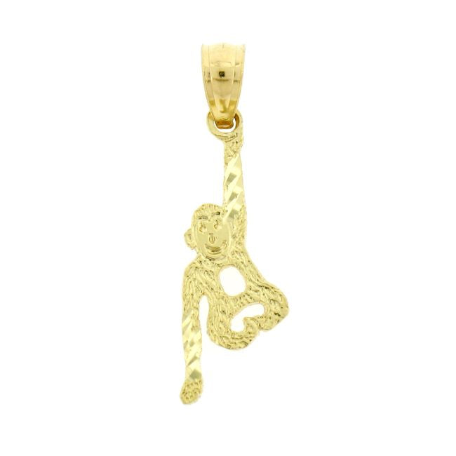 Monkey Charm Pendant 14k Gold