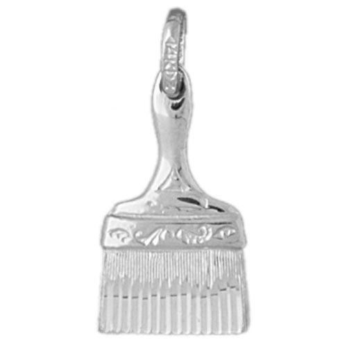 Paint Brush Charm Pendant 14k White Gold