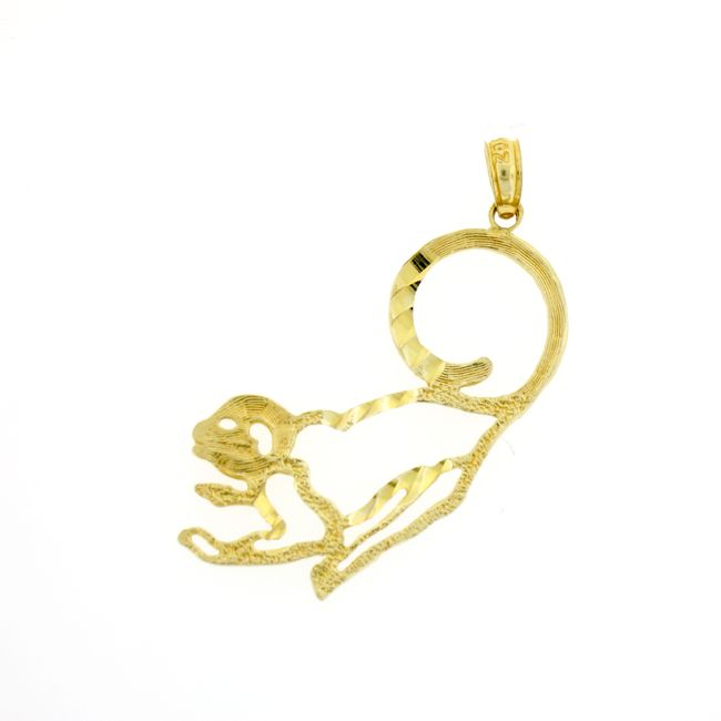 Monkey Charm Pendant 14k Gold