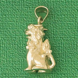 3D Dragon Charm Pendant 14k Gold