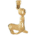 Seal and Ball Charm Pendant 14k Gold