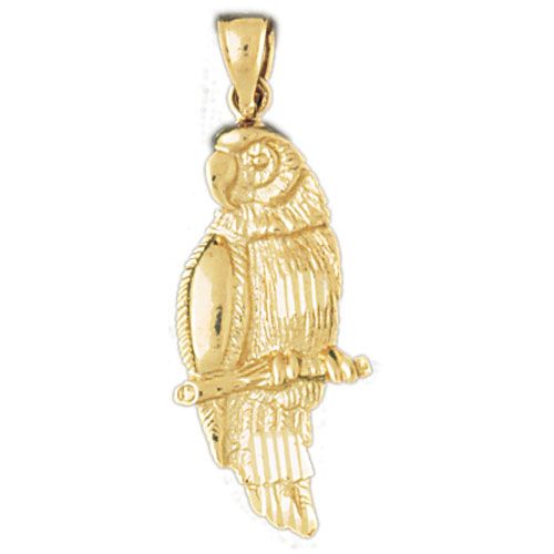 Parrot Charm Pendant 14k Gold