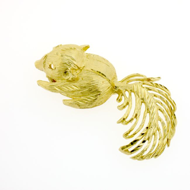 Squirrel Charm Pendant 14k Gold