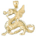 Dragon Charm Pendant 14k Gold