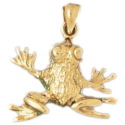 Frog Charm Pendant 14k Gold