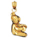 Teddy Bear With Cymbals Charm Pendant 14k Gold